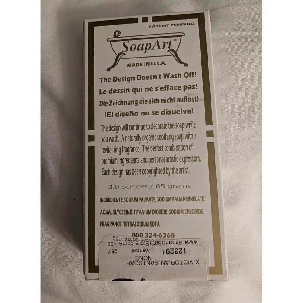 SoapArt Picture Soap Victorian Santa Bed Bath & Beyond Vintage‎ Christmas NOS